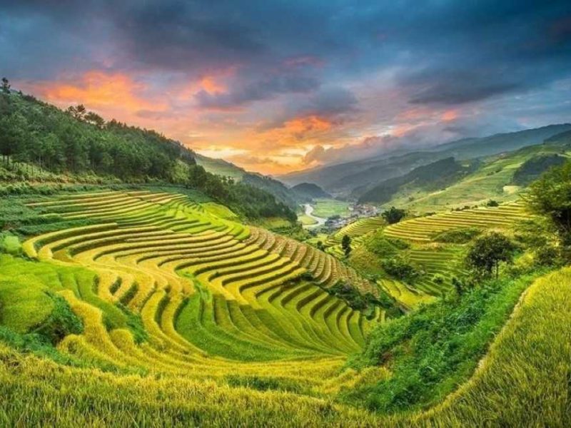 Known for its cool climate and scenic terraced fields in Sapa