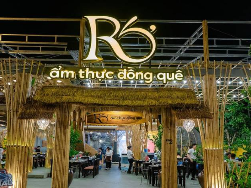 Entrance of a Vietnamese countryside-style restaurant in Da Nang