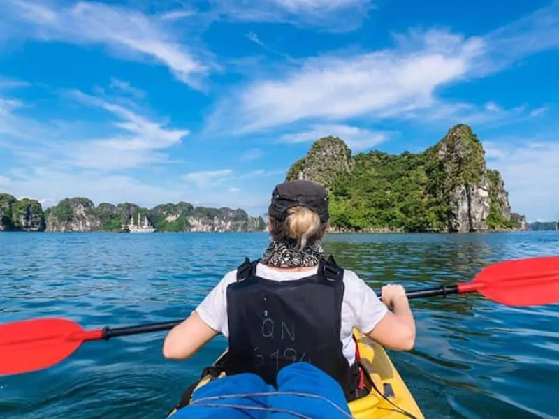 Go kayaking in Halong Bay