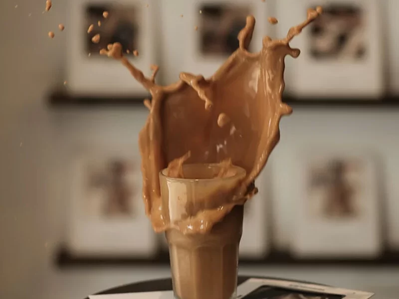 Iced chocolate coffee drink at a Saigon cafe