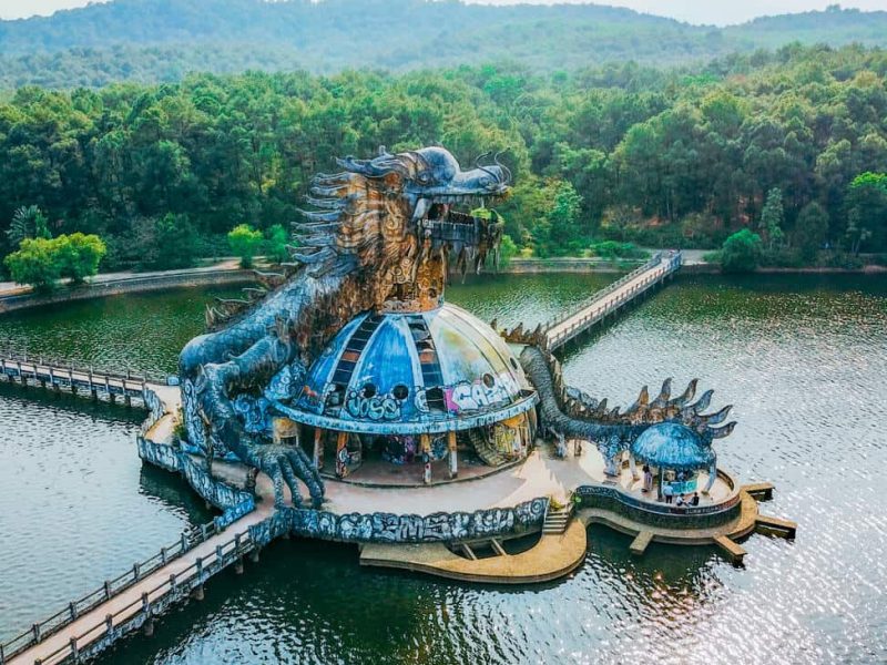 Abandoned Water Park Hue Vietnam, where crumbling slides and overgrown pools tell a story of faded dreams (Source: Collected)