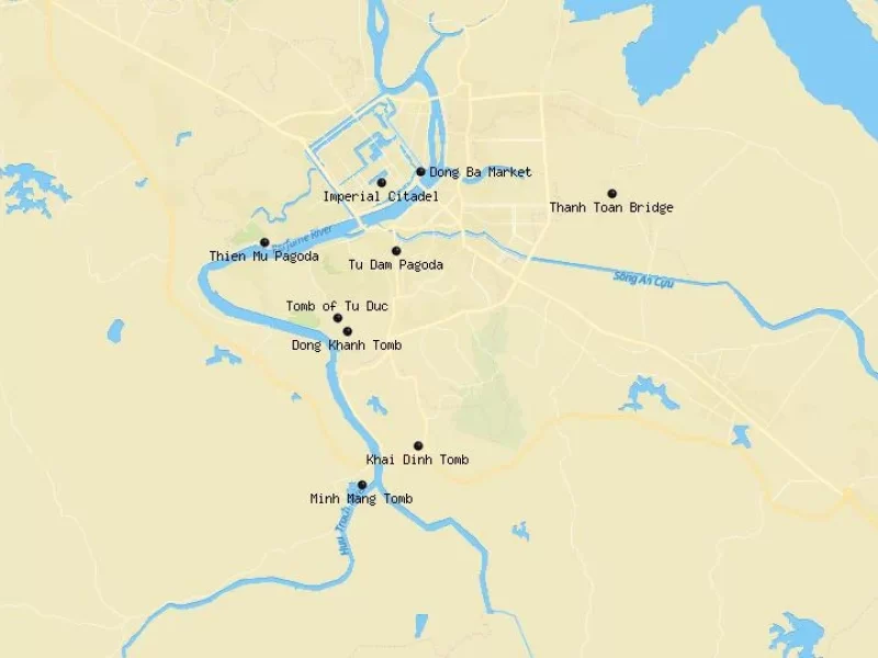 A Hue tombs map (Source: Collected) A Hue tombs map (Source: Collected)
