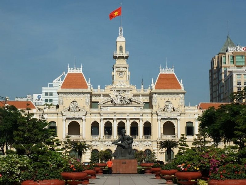 The front view of the People's Committee Building