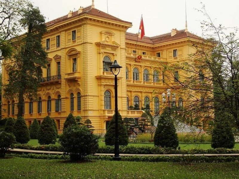 The Presidential Palace is a famous building in Hanoi
