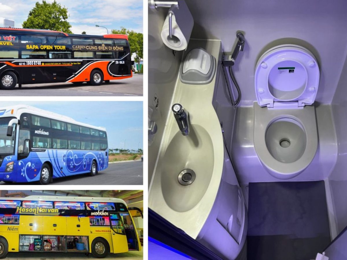 Hanoi to Sapa Sleeper Bus with Toilet: 2026 Guide Sleeper buses used on the Hanoi to Sapa route and a compact onboard toilet with sink