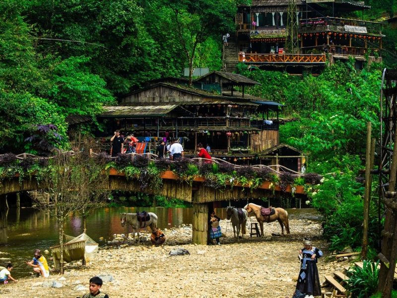 H'Mong ethnic minority village at Cat Cat near Sapa