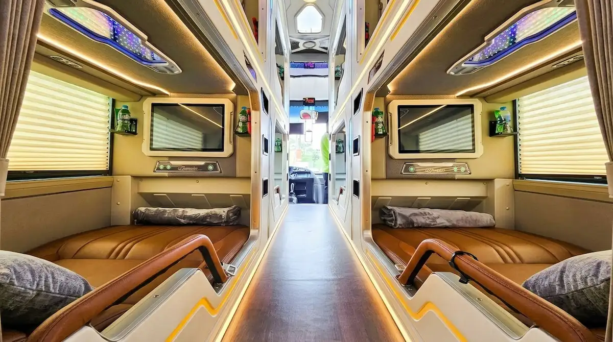 Sapa to Ha Long VIP Sleeper Bus Double Cabin | Vietnam Discovery Tours Sapa to Ha Long HK Open Tour VIP sleeper bus double cabin