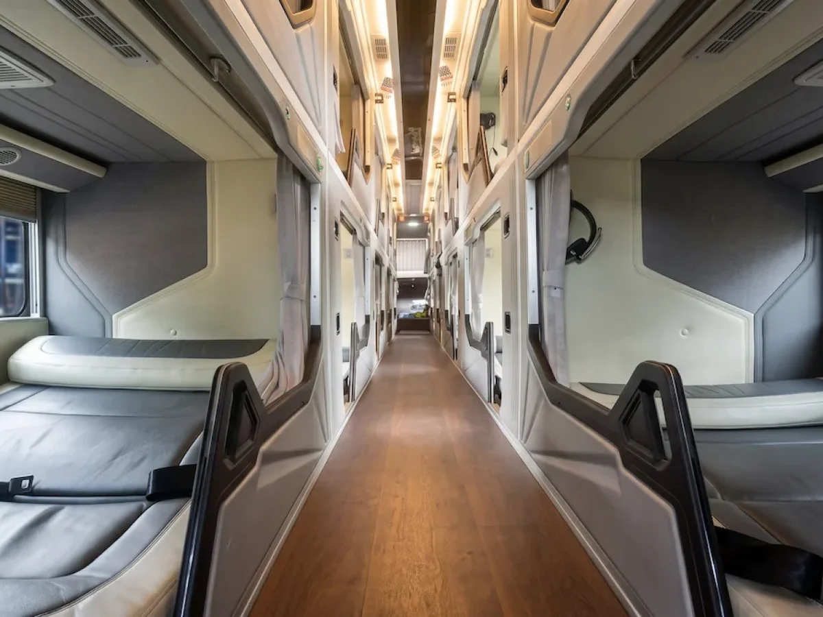 Double cabin on the Hanoi to Sapa VIP sleeper bus