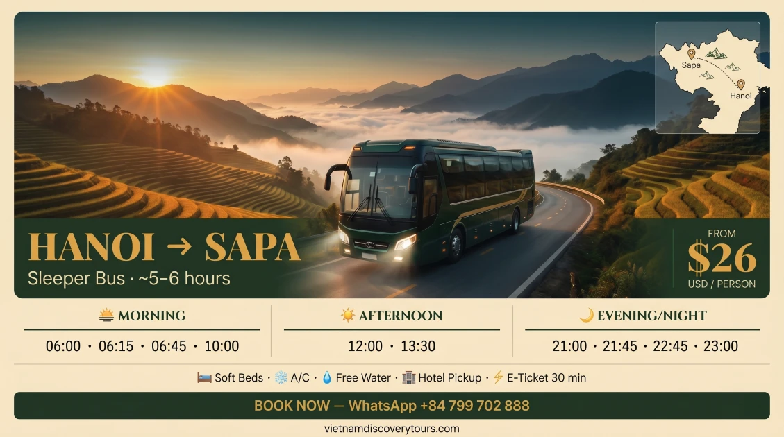 HK Open Tour Hanoi to Sapa: Vip Sleeper Bus