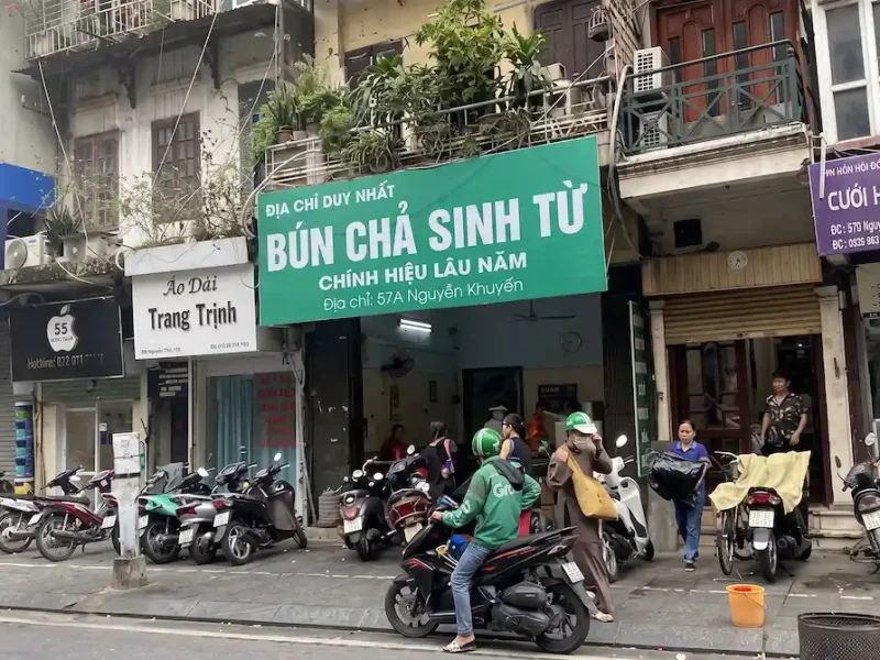 Bun Cha Sinh Tu Restaurant Storefront Hanoi - Vietnam Discovery Tours bun cha sinh tu restaurant storefront hanoi